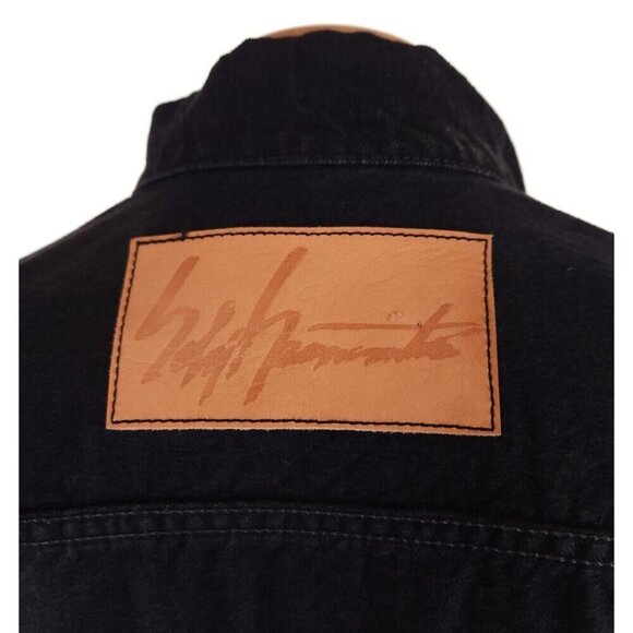 Yohji Yamamoto Pour Homme Washed Denim Jacket Mens 3 M Black He-Y07-534-1 - Picture 12 of 14